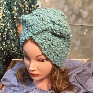 👒 Left Hook Artisan™ Turban Beanie — Teal Mist — One-of-One — Sz M/L / B